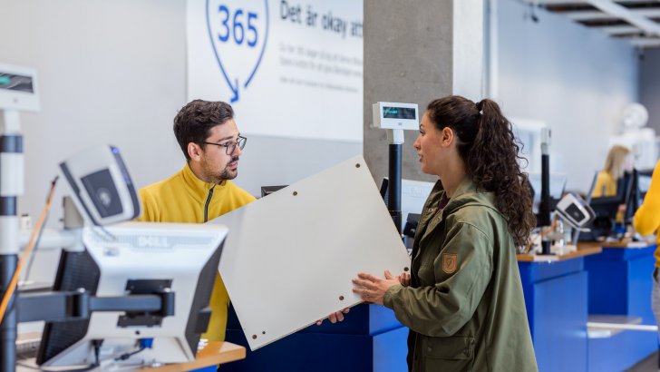 Customer returning a product at an IKEA store.