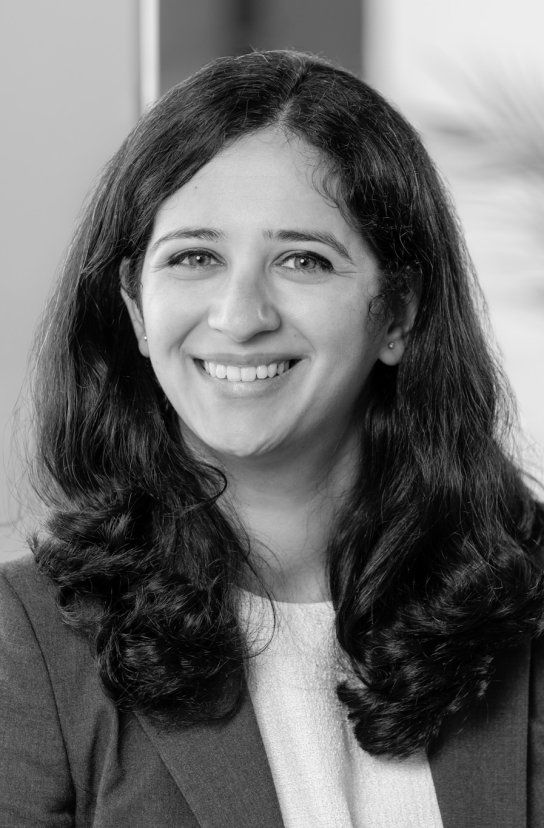 Black and white portrait of Rajasi Mhaskar