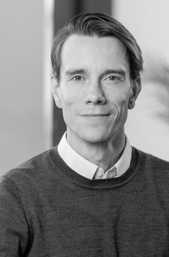 Black and white portrait of Filip Sjoestrand