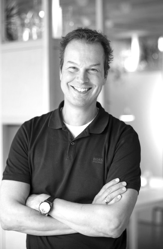 Black and white portrait of Peter van der Poel