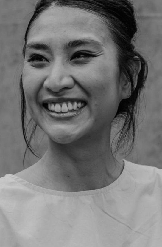 Black and white portrait of Myrna Pasaribu