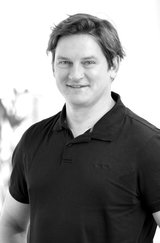 Black and white portrait of Andriy Hrytsyuk