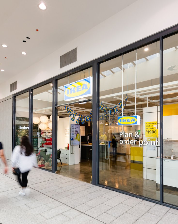 A picture outside an IKEA city store inside a shopping centre.
