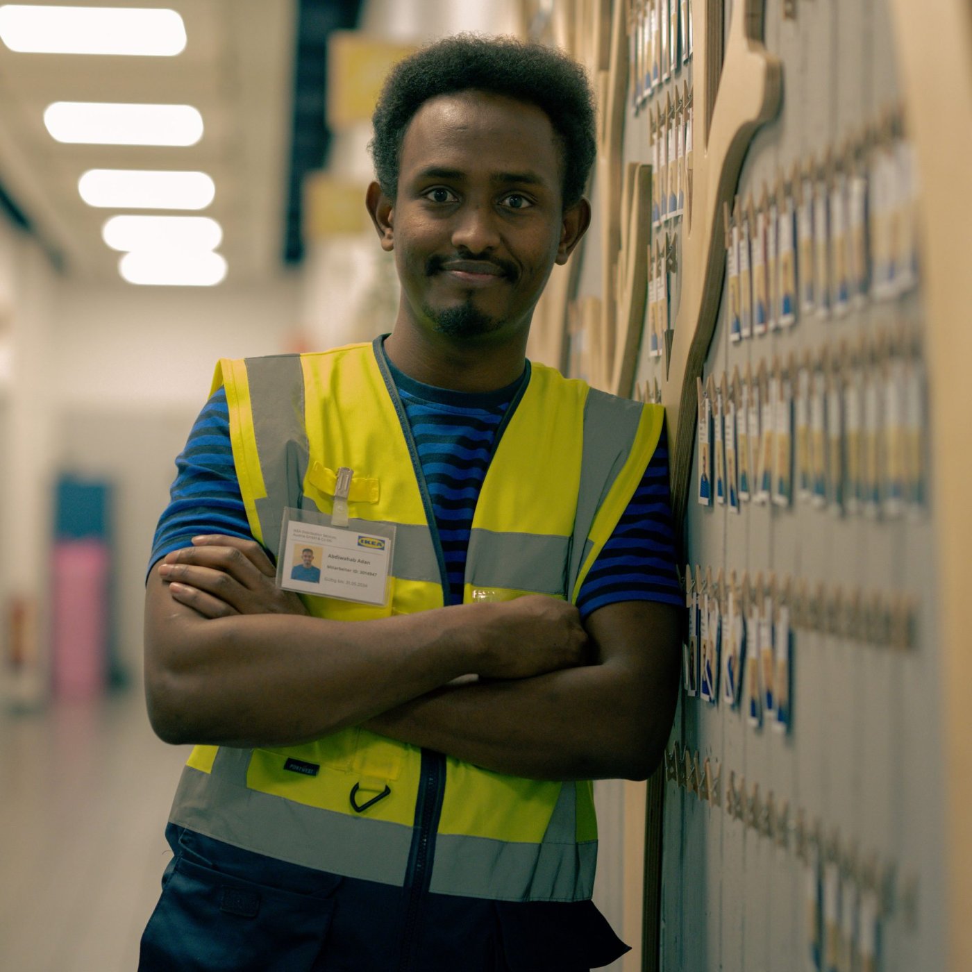 Abdii at work in the IKEA store warehouse