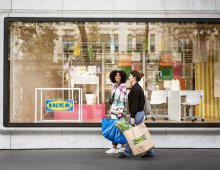 Customers shopping outside our Le Madeleine store in Paris.